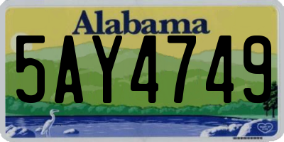AL license plate 5AY4749