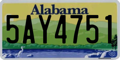 AL license plate 5AY4751