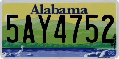 AL license plate 5AY4752