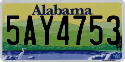 AL license plate 5AY4753