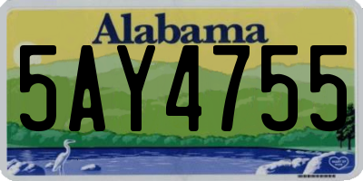 AL license plate 5AY4755
