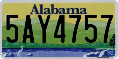 AL license plate 5AY4757