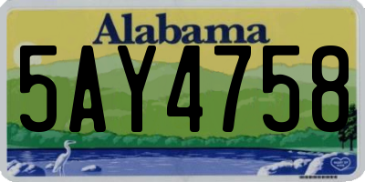 AL license plate 5AY4758