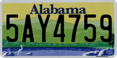 AL license plate 5AY4759