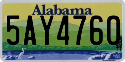AL license plate 5AY4760