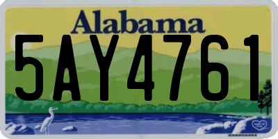 AL license plate 5AY4761
