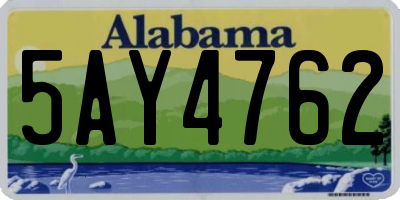 AL license plate 5AY4762