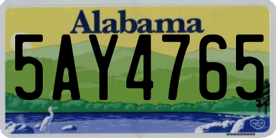 AL license plate 5AY4765