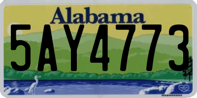 AL license plate 5AY4773