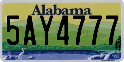 AL license plate 5AY4777