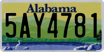 AL license plate 5AY4781