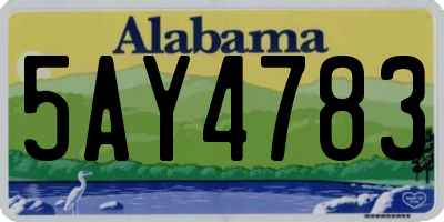 AL license plate 5AY4783