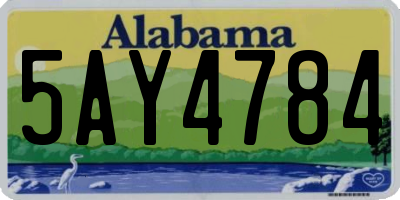 AL license plate 5AY4784