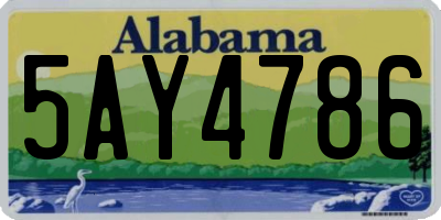AL license plate 5AY4786