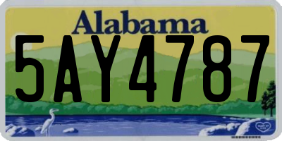 AL license plate 5AY4787