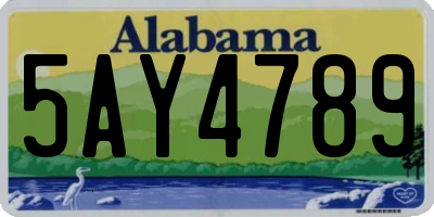 AL license plate 5AY4789