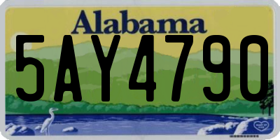 AL license plate 5AY4790