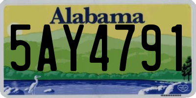AL license plate 5AY4791