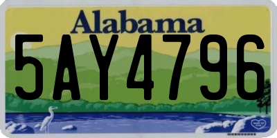 AL license plate 5AY4796