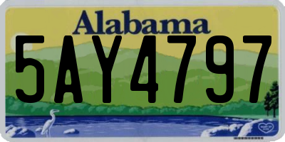 AL license plate 5AY4797