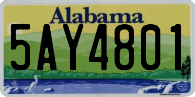 AL license plate 5AY4801