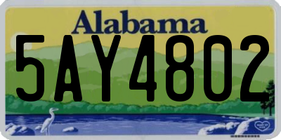 AL license plate 5AY4802
