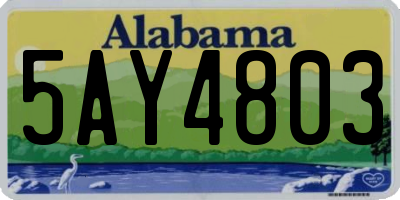 AL license plate 5AY4803