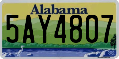 AL license plate 5AY4807