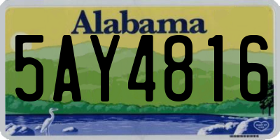 AL license plate 5AY4816