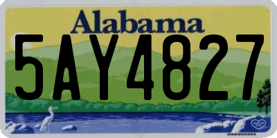 AL license plate 5AY4827