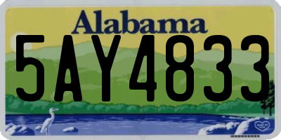 AL license plate 5AY4833