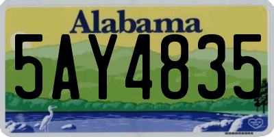 AL license plate 5AY4835