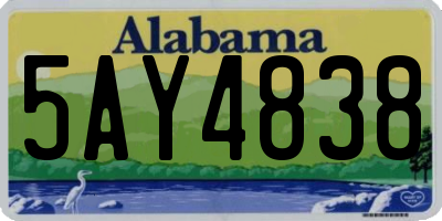 AL license plate 5AY4838