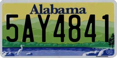 AL license plate 5AY4841