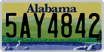 AL license plate 5AY4842
