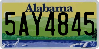 AL license plate 5AY4845