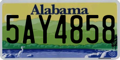 AL license plate 5AY4858