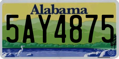 AL license plate 5AY4875