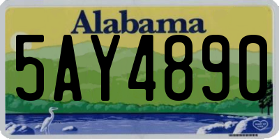 AL license plate 5AY4890