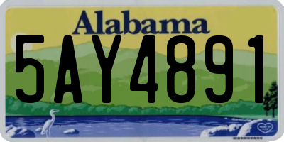 AL license plate 5AY4891