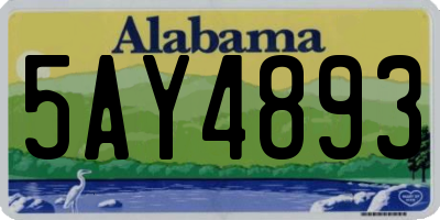 AL license plate 5AY4893