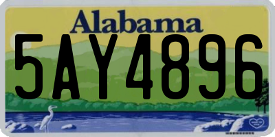 AL license plate 5AY4896