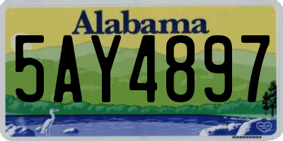 AL license plate 5AY4897