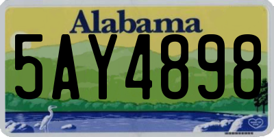 AL license plate 5AY4898