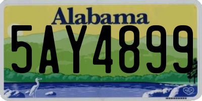 AL license plate 5AY4899