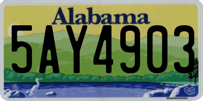 AL license plate 5AY4903