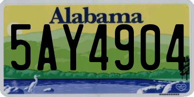 AL license plate 5AY4904