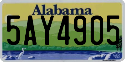AL license plate 5AY4905