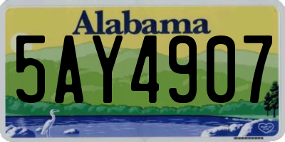 AL license plate 5AY4907