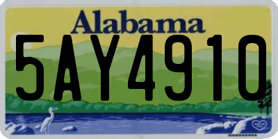 AL license plate 5AY4910